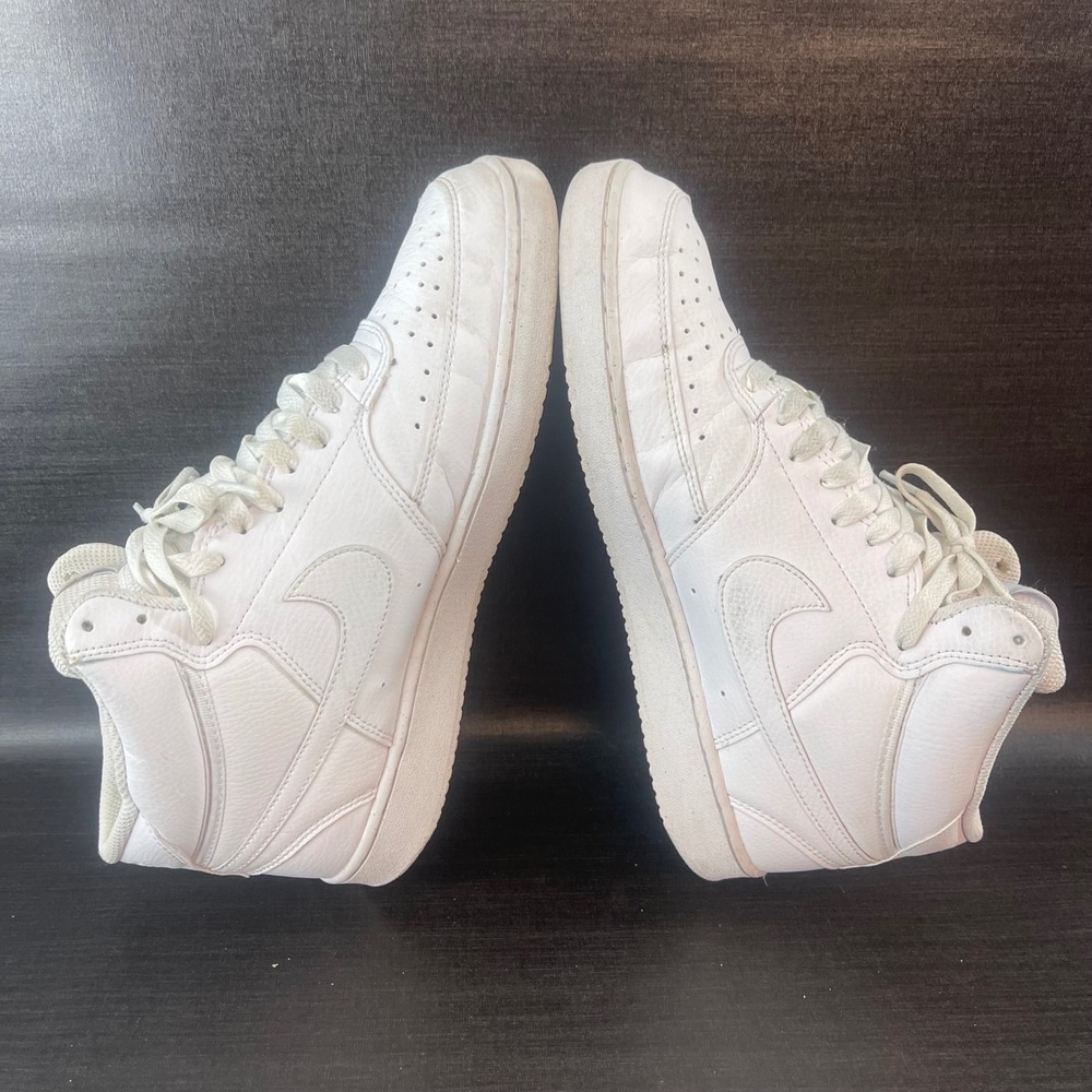 Nike Court Vision Mid Mens size 9.5 White Leather Athletic Casual Shoes DN3577 - Picture 9 of 9